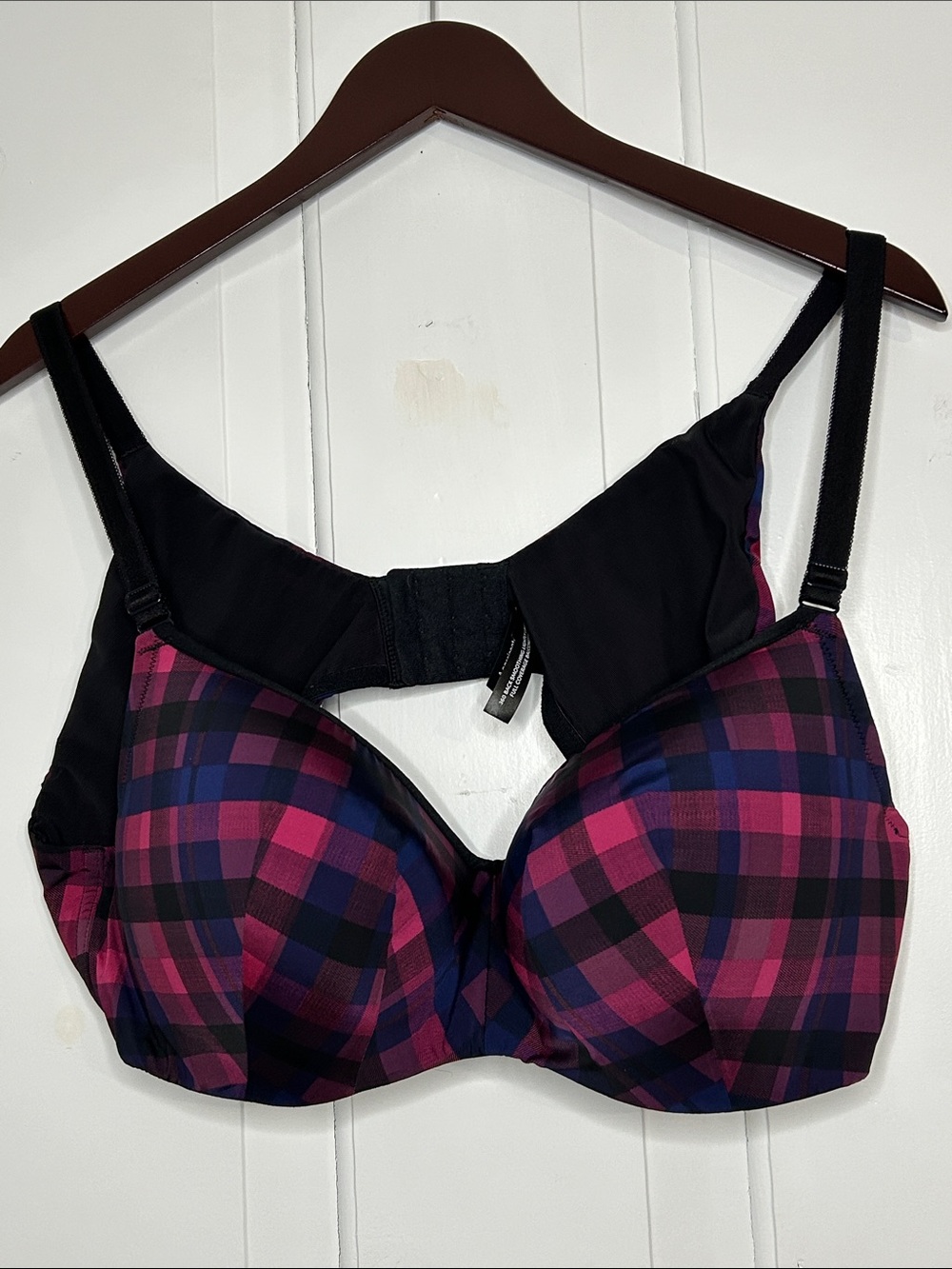 torrid Black and Pink Plaid back smoothing Underwire Bra